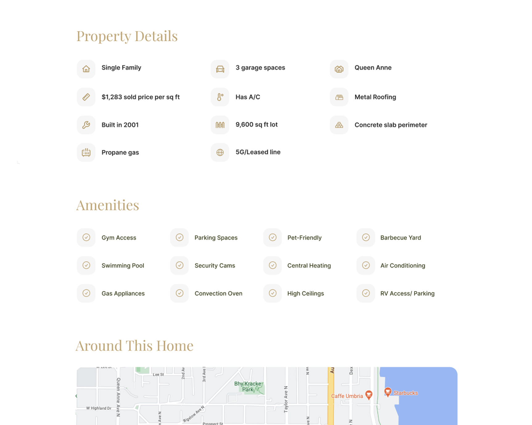 website builder property details screenshot